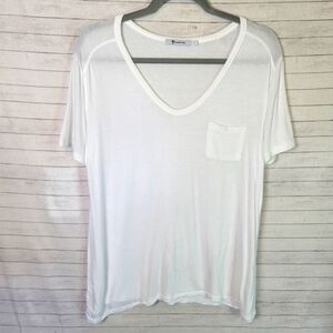 T by ALEXANDER WANG WHITE POCKET SHORT SLEEVE TSHIRT, SZ SMALL